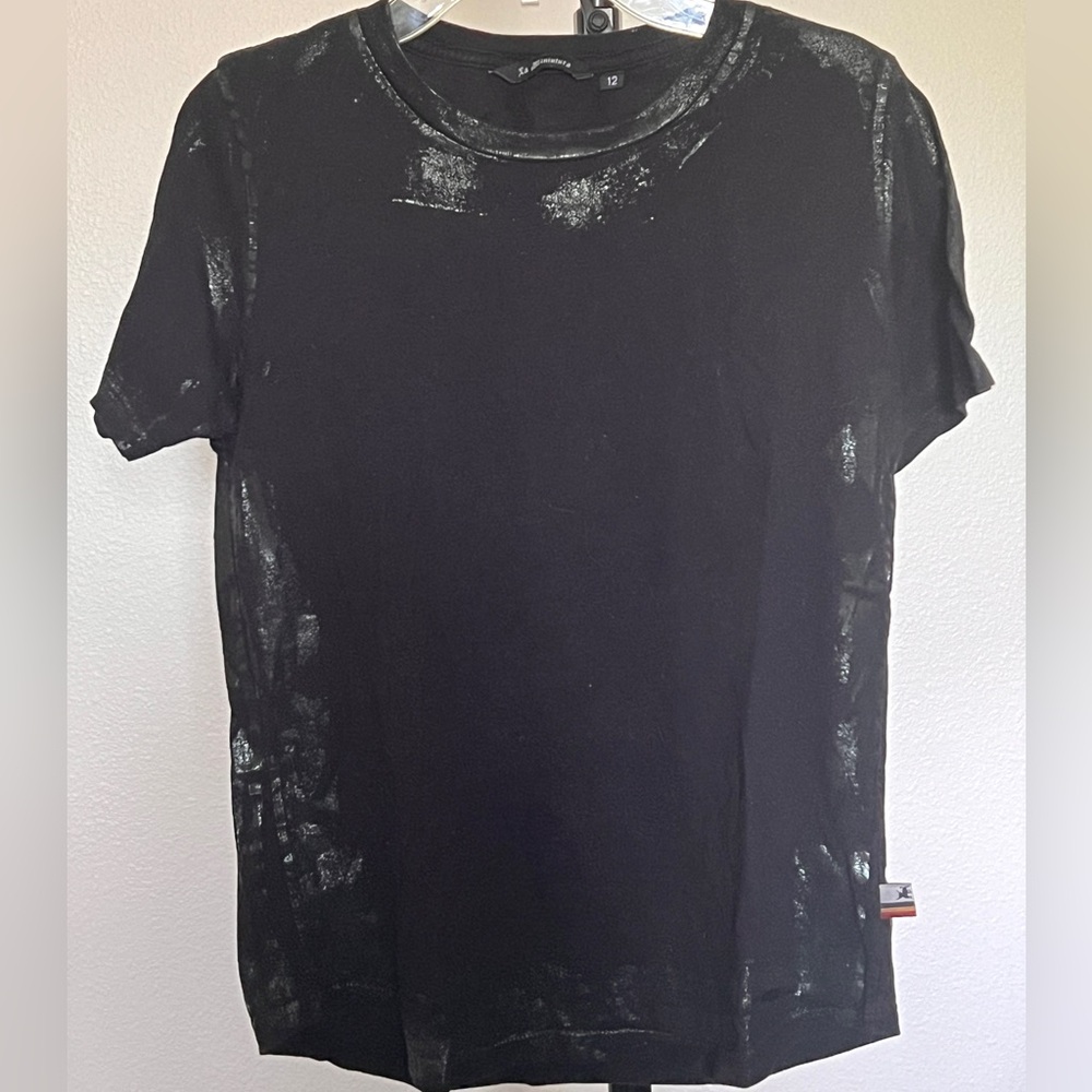 LA MINIATURA Kids Black Foil T-Shirt – Rare Y2K Designer 10/12